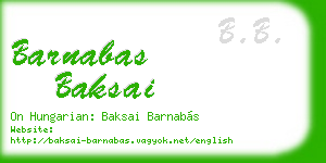 barnabas baksai business card