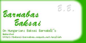 barnabas baksai business card
